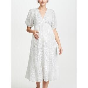 Hatch White Polka Dot Midi Dress